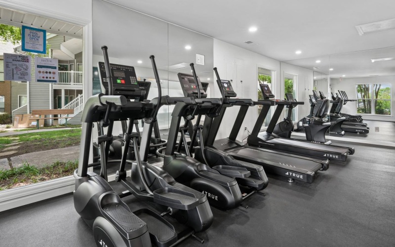 a gym with exercise equipment